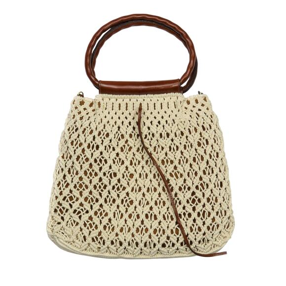 Patricia Nash Geraldine Crochet Hobo Natural One Woven Shoulder Bag Handbag - Picture 3 of 10
